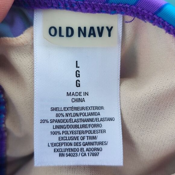 Old Navy Purple & Blue Stripe String Bikini Top (L) & String Bikini Bottom (S) - Picture 6 of 9